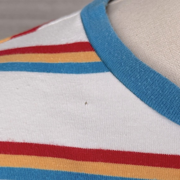 VANS T-Shirt Dress Short Sleeves White/Multi Stripe-XS - Picture 4 of 4